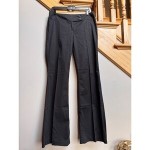 Willi Smith Womens Black Flare Wide Leg Trousers Dress Pants Size 6 Cotton Blend